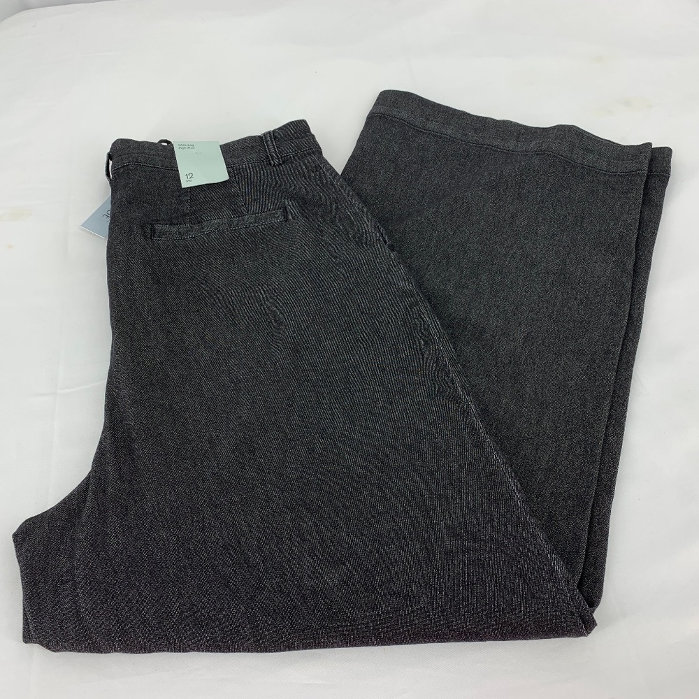 Prologue Size 12 Black High Waist Wide Leg Pants